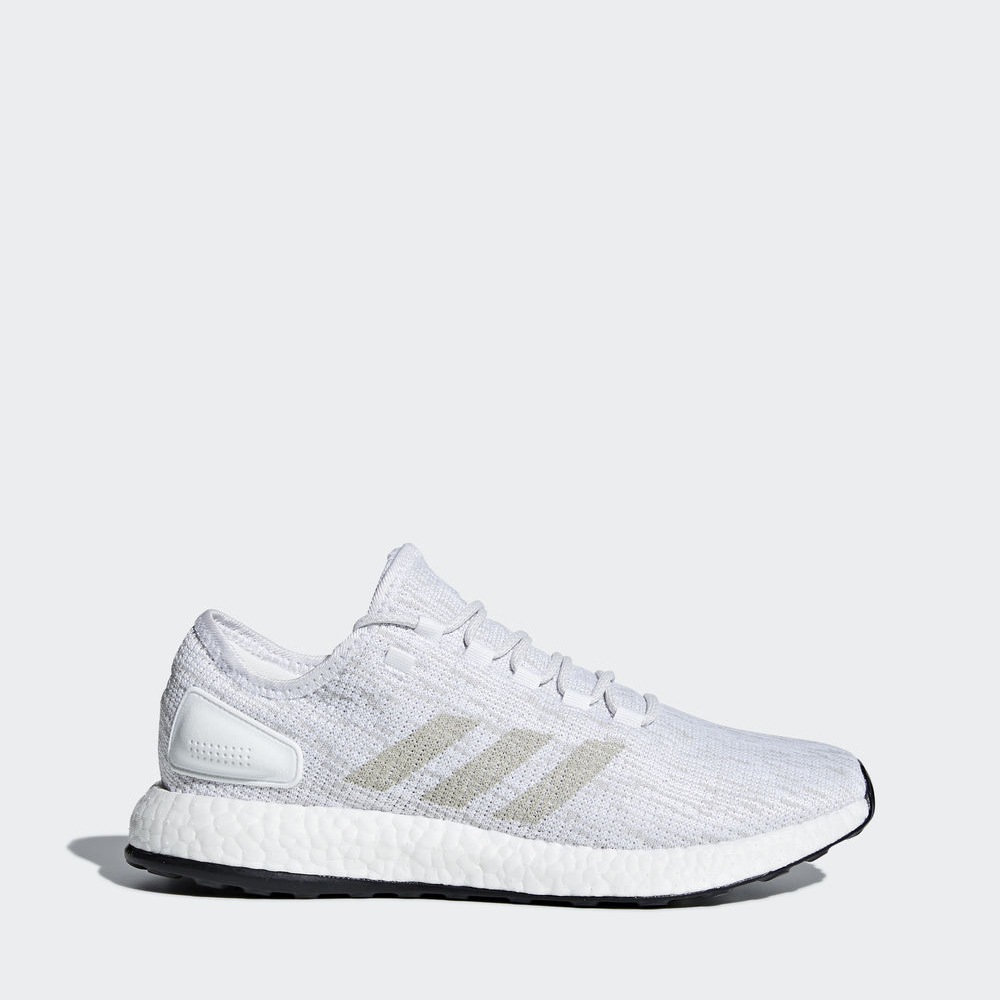 Adidas Pureboost - παπουτσια για τρεξιμο ανδρικα - Ασπρα/Ασπρα/Βαθυ Κοκκινα,Μέγεθος: EU 36 – 54 2/3